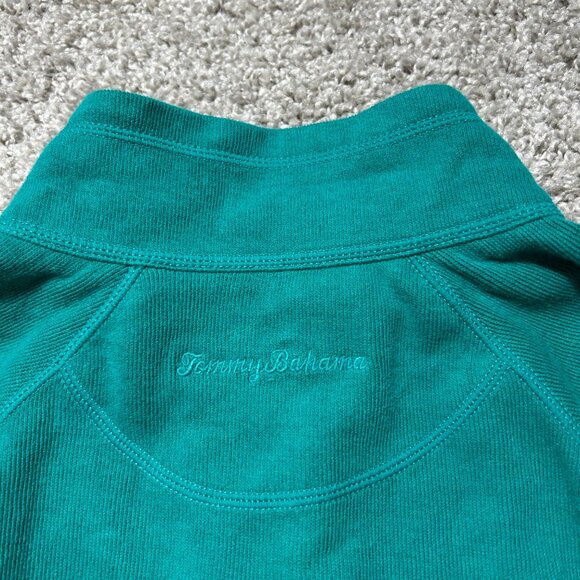 Tommy Bahama Womens Teal Full-Zip Jacket L/G With Floral Lining 98% Cotton 2% Sp - Picture 8 of 11